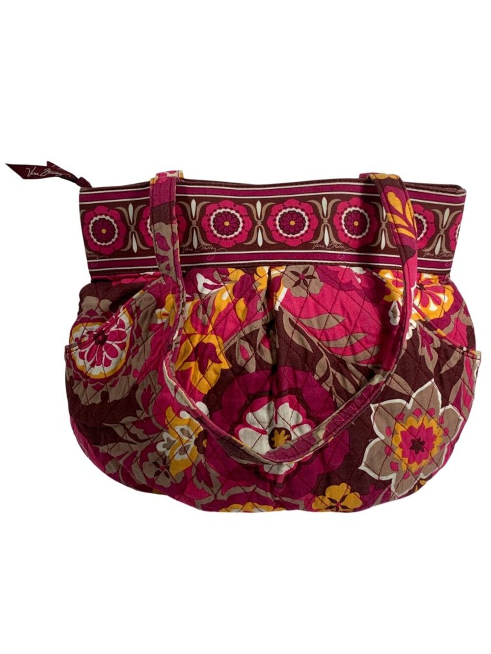 Vera Bradley Retired Carnaby Pattern 100% Cotton Quilted Tote/Shoulder Bag